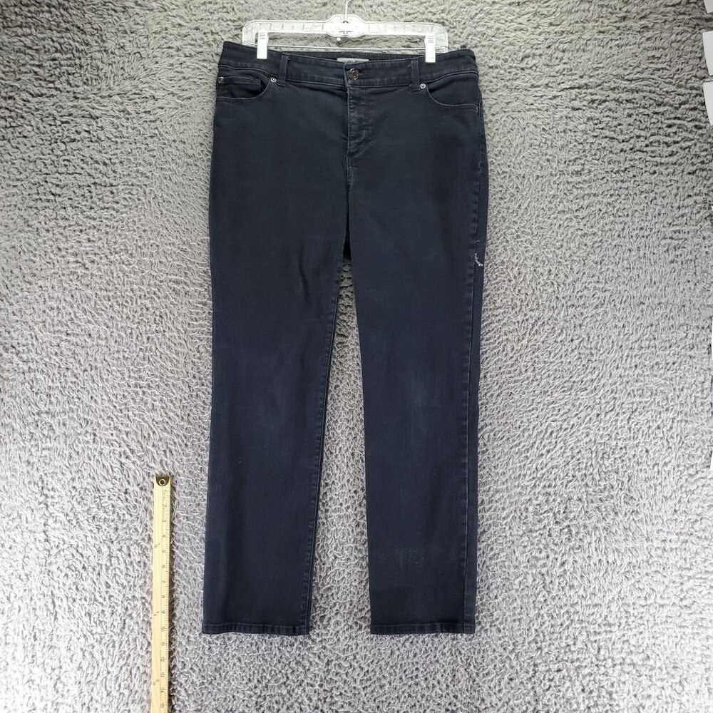 Chicos  Jeans Womens 2 Short US 12 Petite So Slimming Black Straight Leg